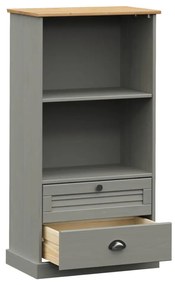 VIGO szürke tömör fenyőfa könyvespolc 60x35x114,5 cm