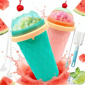 Fagylaltos Bögre Gránit Sorbet Slussz Koktélok Fagyasztott Kanál/szalma