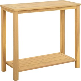 vidaXL Kert oldalsó asztal Világos akác 80 x 35 x 75 cm Tömör Akácfa