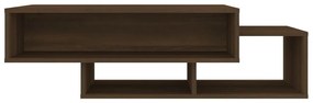 Barna tölgyszínű szerelt fa dohányzóasztal 105x55x32 cm