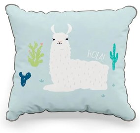 Llamas kék gyerekpárna, 45 x 50 cm - Pinio