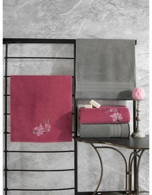 Törölköző Szett (4 db) Hamam Setı Colorful - Szürke, Pink