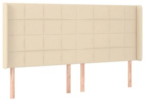 krémszínű szövet LED-es fejtámla 183x16x118/128 cm