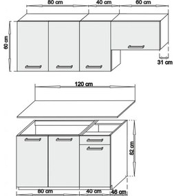Hit Konyha 180 cm - sonoma tölgy N