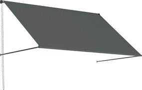 Outsunny kézi kihúzható napellenző, állítható dőlésszög, 195 x 120 cm, alumínium & poliészter, sötétszürke | Aosom