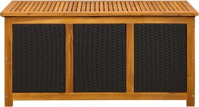 vidaXL Kerti Tároló Doboz 185 L Tömör Akácfa 113 x 50 x 56 cm Fekete