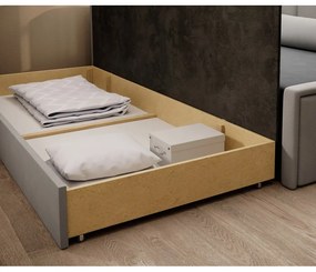 Szürke zsenília kinyitható-tárolóhelyes kanapé 214 cm Fulgeo – ELTAP