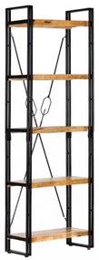 5 szintes tömör mangófa könyvespolc 60 x 30 x 180 cm