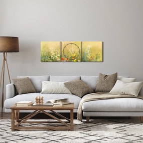 Kép - Festett rét (órával) (90x30 cm)