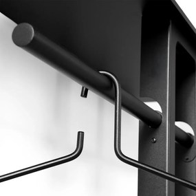 Fekete acél fali fogas polccal 100 cm Luno Large – Spinder Design