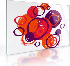 Kép - Motívum körökkel meleg színekben (üvegen) (70x50 cm)
