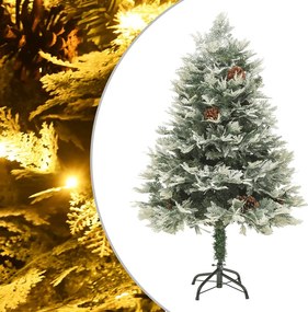 vidaXL zöld PVC és PE megvilágított karácsonyfa fenyőtobozzal 150 cm