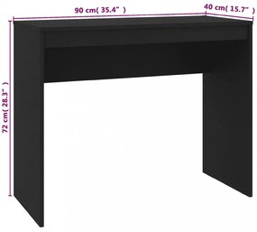 fekete szerelt fa íróasztal 90 x 40 x 72 cm