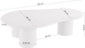 Gisela nappali dohányzóasztal 130 cm - világosszürke