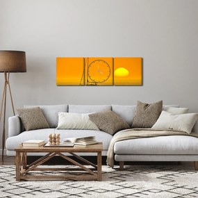 Kép - Csónak a tenger közepén (órával) (90x30 cm)