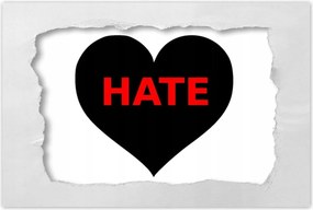 Poszter 60x40 Fekete szív Hate