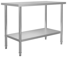 vidaXL rozsdamentes acél konyhai munkaasztal 120 x 60 x 85 cm