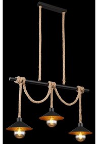 Globo 15690-3H - DIANA függőlámpa kábellel, 3xE27/60W/230V, fekete