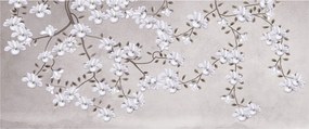 Kép - Virágok egy szürke tájon (120x50 cm)