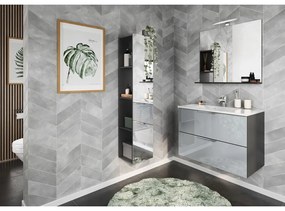 Szürke magas-fali fürdőszoba szekrény 71x95 cm Vasio – Germania