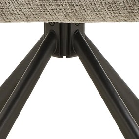 Világosszürke kárpitozott karfás étkezőfotel Graham – Actona