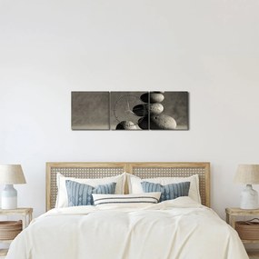 Kép - Szürke kövek (órával) (90x30 cm)