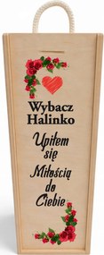 Fából készült Borosdoboz Alkohol Valentin-nap Ajándék A Nevek Rózsa