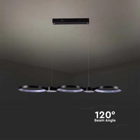LED Csillár zsinóron LED/38W/230V 3000K fekete