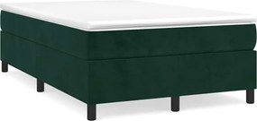 vidaXL sötétzöld bársony rugós ágy matraccal 120 x 200 cm