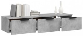 betonszürke szerelt fa faliszekrény 102 x 30 x 20 cm