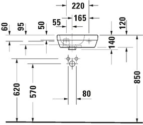 Duravit 7494000412 - Függesztett mosdó D-CODE 40x22 cm kerámia/fényes fehér