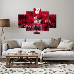 Kép - Indonéziai vízesések piros színben (150x105 cm)