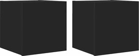 vidaXL 2 db fekete falra szerelhető TV-szekrény 30,5 x 30 x 30 cm