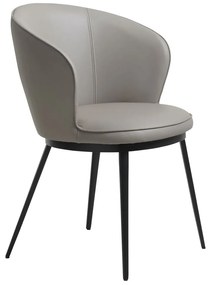 Gain karfás design szék, taupe textilbőr