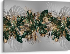 Kép - Gold-green, trópusi levelek (70x50 cm)