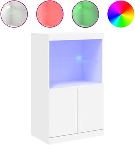 vidaXL fehér tálalószekrény LED-világítással 60,5 x 37 x 100 cm