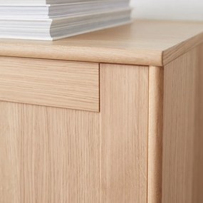 Fali tálalószekrény világítással és komód szett tölgyfa dekorral 133x136 cm Mistral - Hammel Furniture