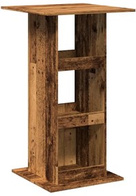 antik fa színű szerelt fa bárasztal tárolóval 60 x 60 x 102 cm