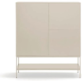 Krémszínű szekrény 120x140x45 cm Platt – Teulat