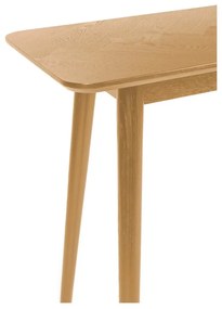 Natúr színű konzolasztal tölgyfa dekoros asztallappal 40x120 cm Fabio – White Label