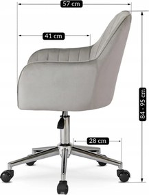 TOM forgószék, szürke bársony