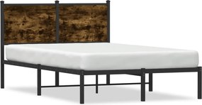 vidaXL füstös tölgy színű fém ágykeret matrac nélkül 120 x 200 cm