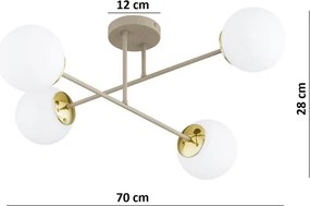 Brilagi - Felületre szerelhető csillár MILO ECRU 4xE27/60W/230V, bézs/arany