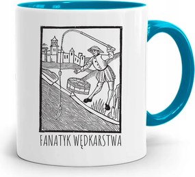 Kék Horgász Bögre Horgász Fanatikus Horgászat Nyomtatott Fotóval