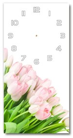 Négyszögletes fali üvegóra Rózsaszín tulipánok pl_zsp_30x60_f_22467427