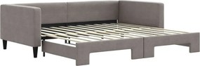 vidaXL tópszínű kihúzható szövet heverő 100 x 200 cm
