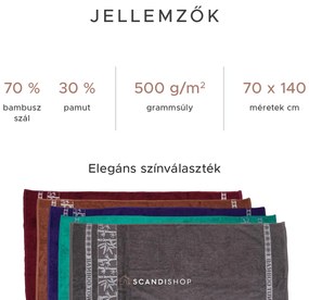 BAMBOO barna bambusz fürdőlepedő 70 x 140 cm, 70% bambuszszál | 30% pamut