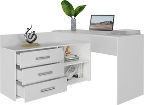 Dany sarok íróasztal polccal, tárolóval, fehér