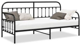 Fekete Nappaliágy Keret 100x190 cm Acél
