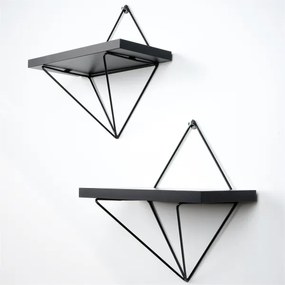 KÉSZLET 2x Fali polc fekete